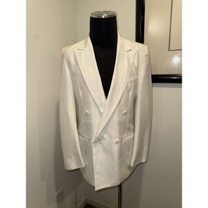 Primo White Mens Silk Blazer USA Made Size 40R